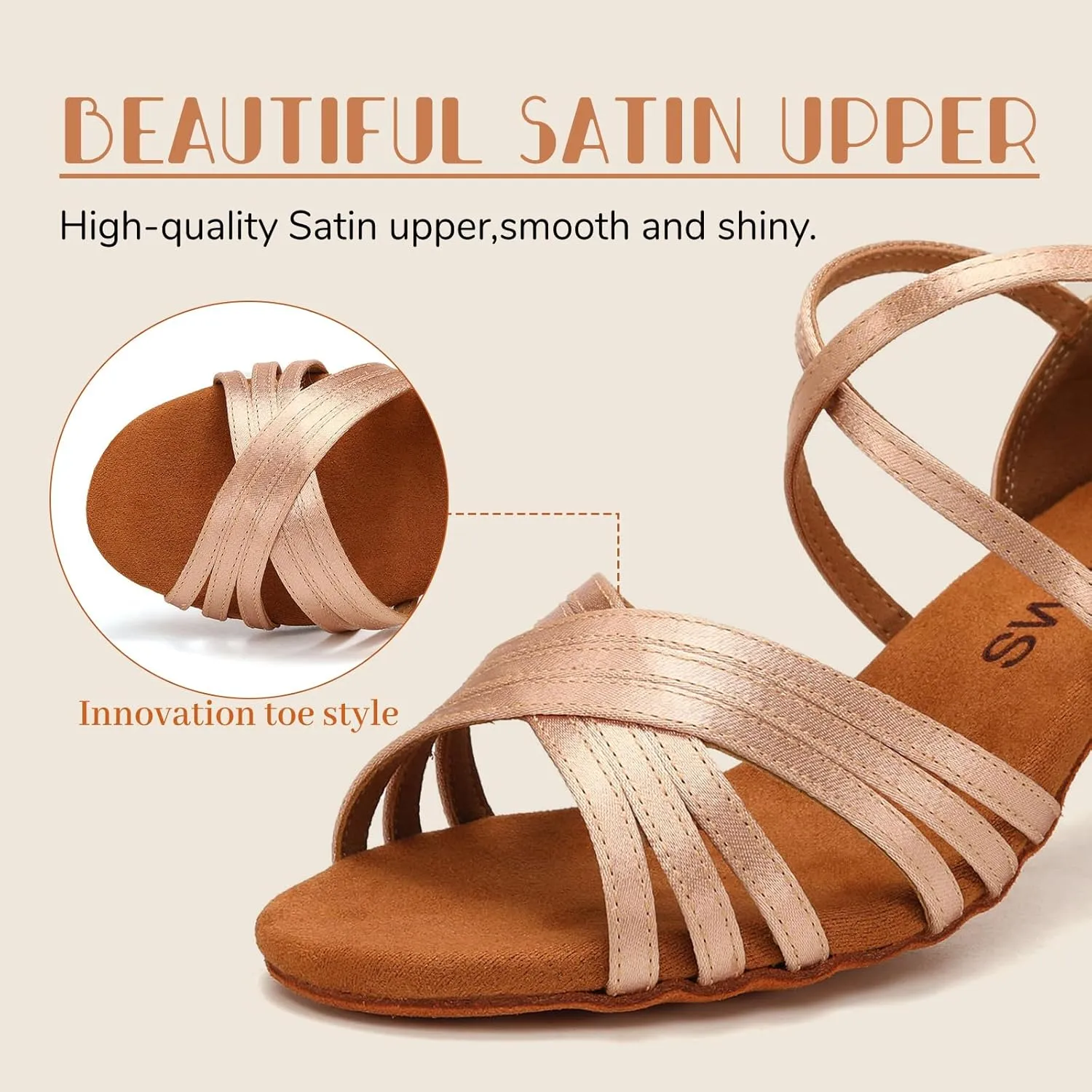 SWDZM Women Latin Dance Shoes Satin Professional Ballroom Salsa Practice Performance Dance Shoes