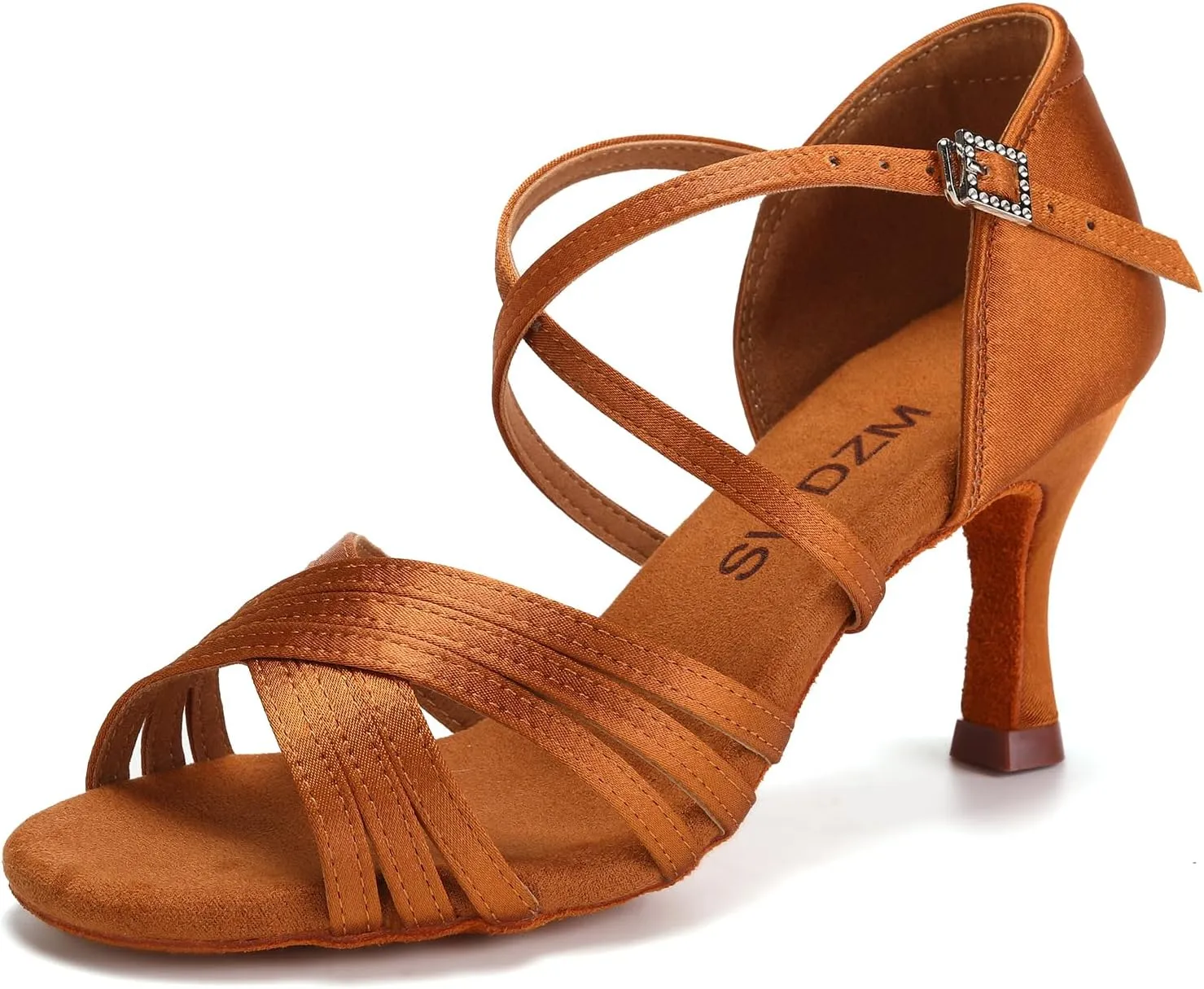 SWDZM Women Latin Dance Shoes Satin Professional Ballroom Salsa Practice Performance Dance Shoes