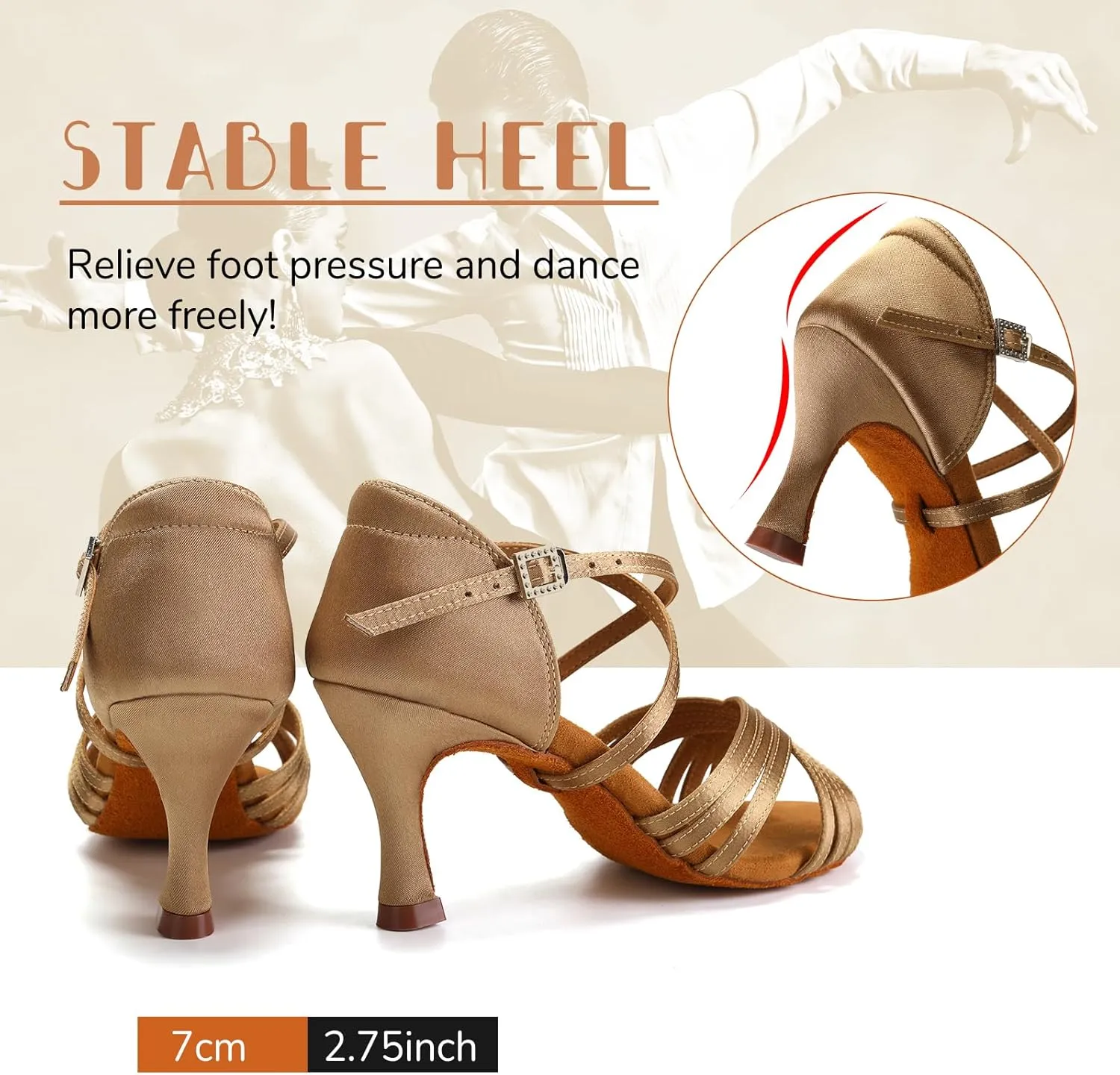 SWDZM Women Latin Dance Shoes Satin Professional Ballroom Salsa Practice Performance Dance Shoes