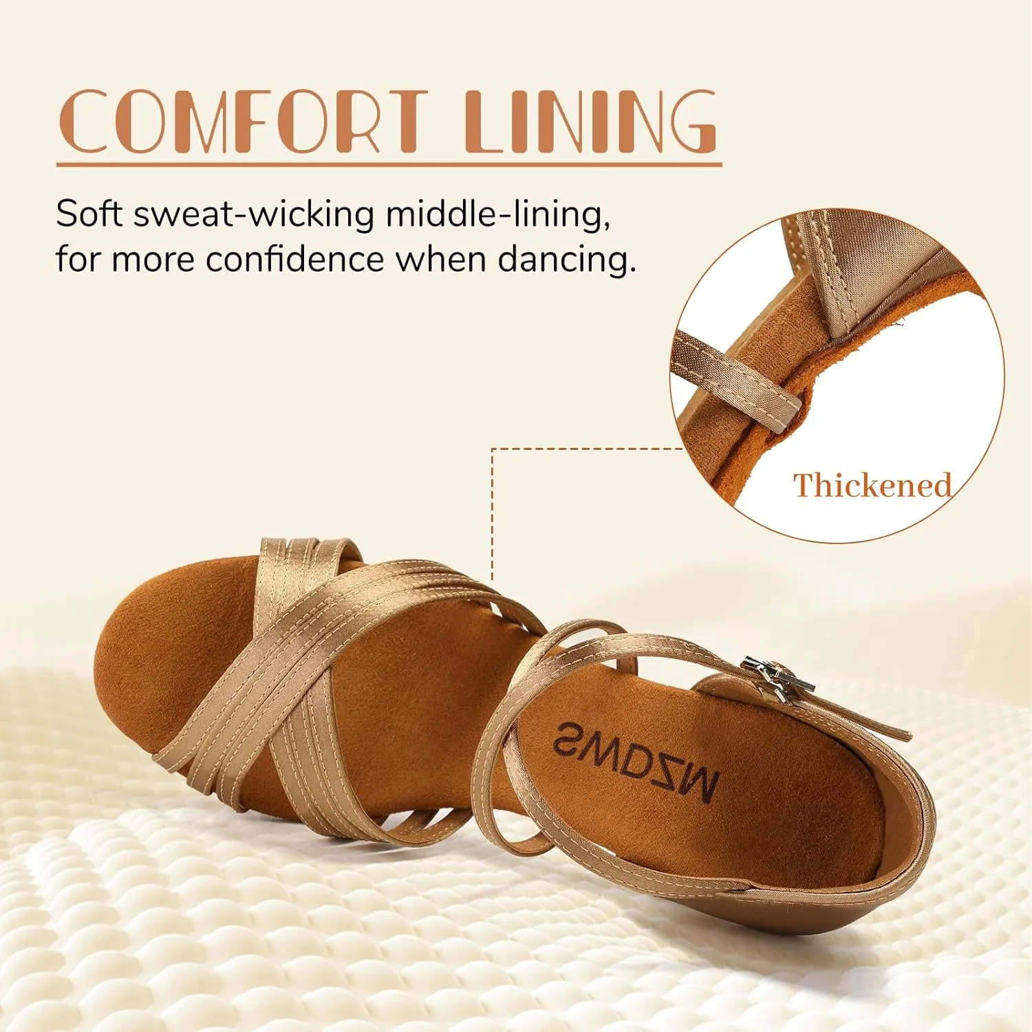 SWDZM Women Latin Dance Shoes Satin Professional Ballroom Salsa Practice Performance Dance Shoes