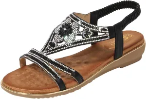 Temperament Flat Bottom Sandals for Women Comfortable Ankle Strap Outdoor Walking Shoes Comfortable Sandals
