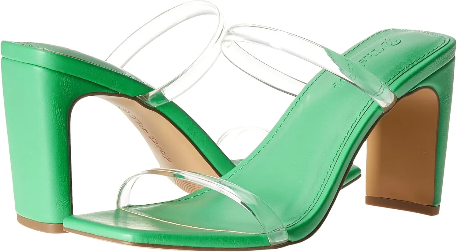 The Drop Women's Avery Square Toe Two Strap High Heeled Sandal