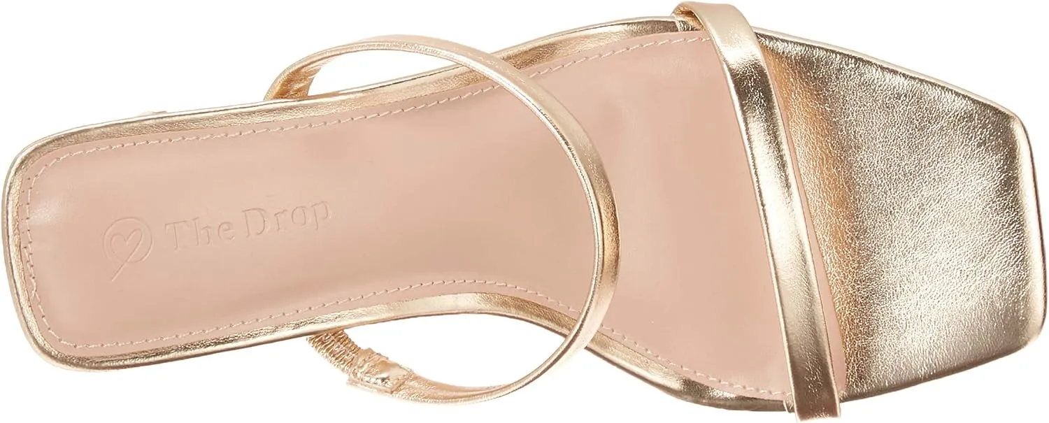 The Drop Women's Avery Square Toe Two Strap High Heeled Sandal
