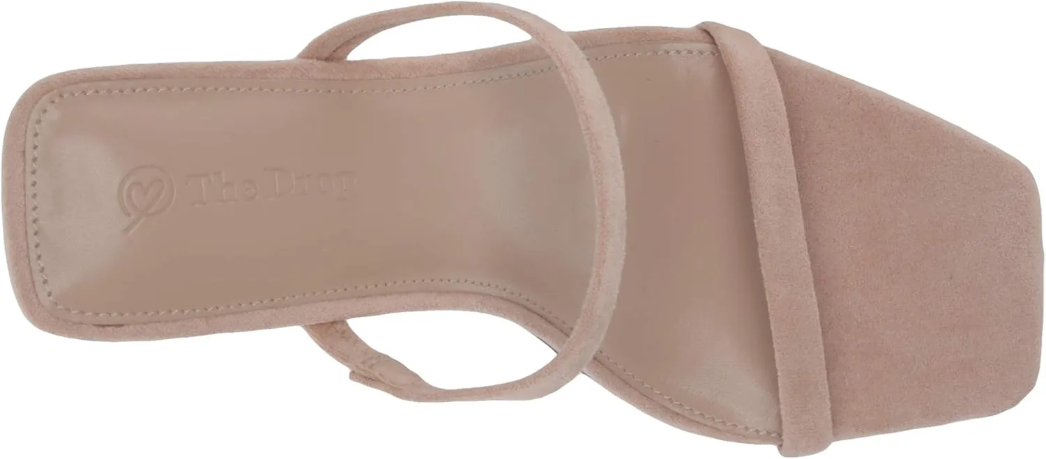 The Drop Women's Avery Square Toe Two Strap High Heeled Sandal