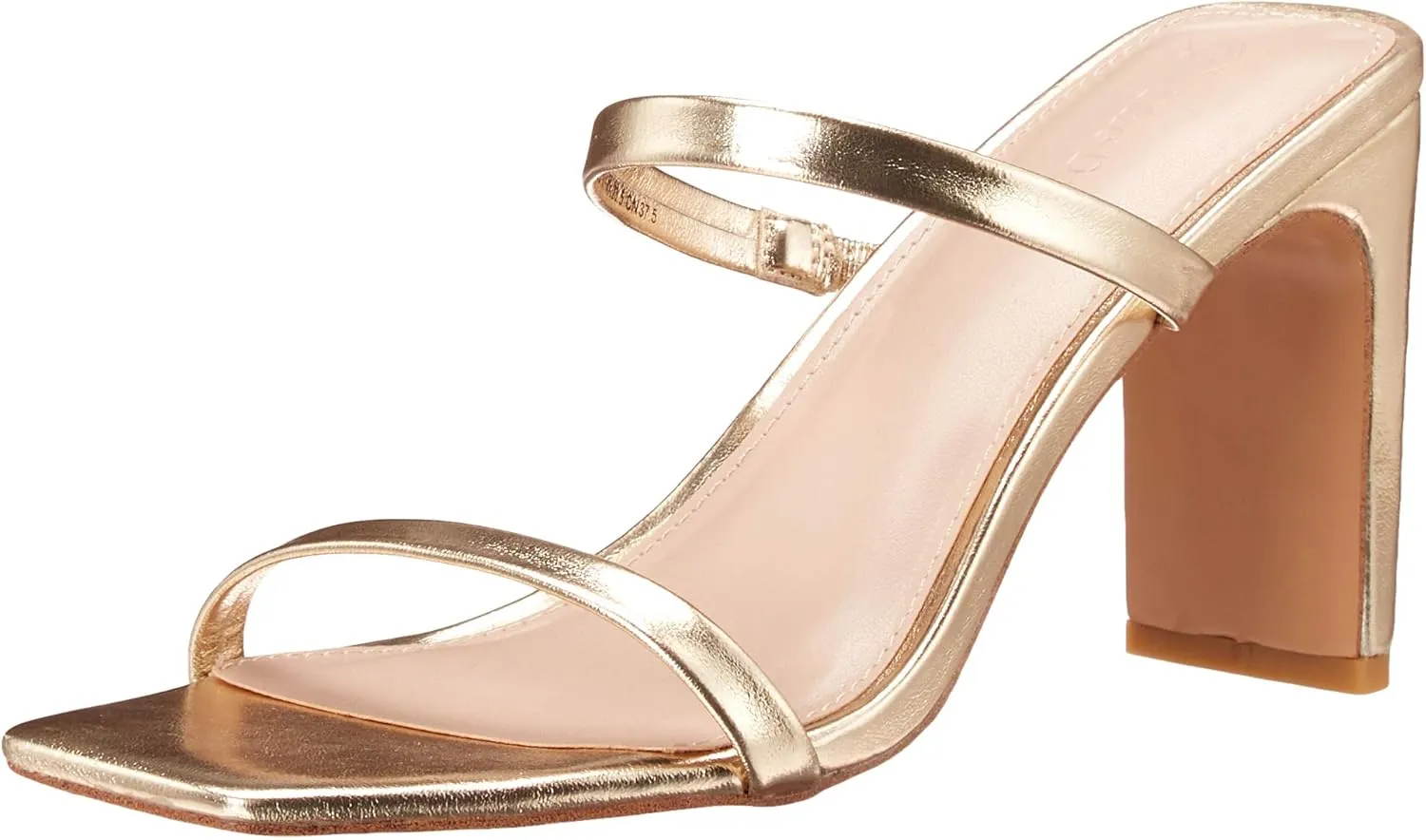 The Drop Women's Avery Square Toe Two Strap High Heeled Sandal