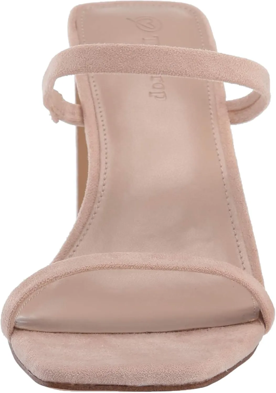 The Drop Women's Avery Square Toe Two Strap High Heeled Sandal