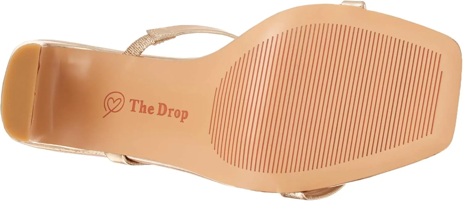 The Drop Women's Avery Square Toe Two Strap High Heeled Sandal