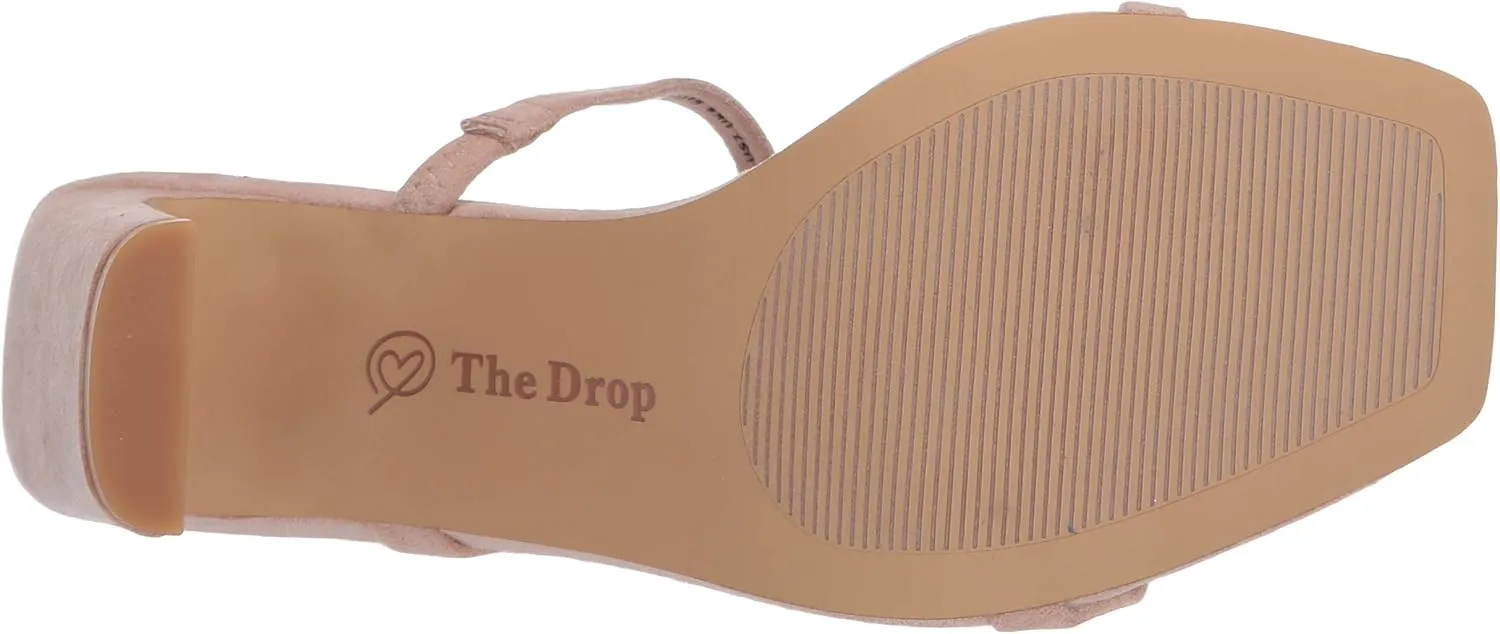 The Drop Women's Avery Square Toe Two Strap High Heeled Sandal