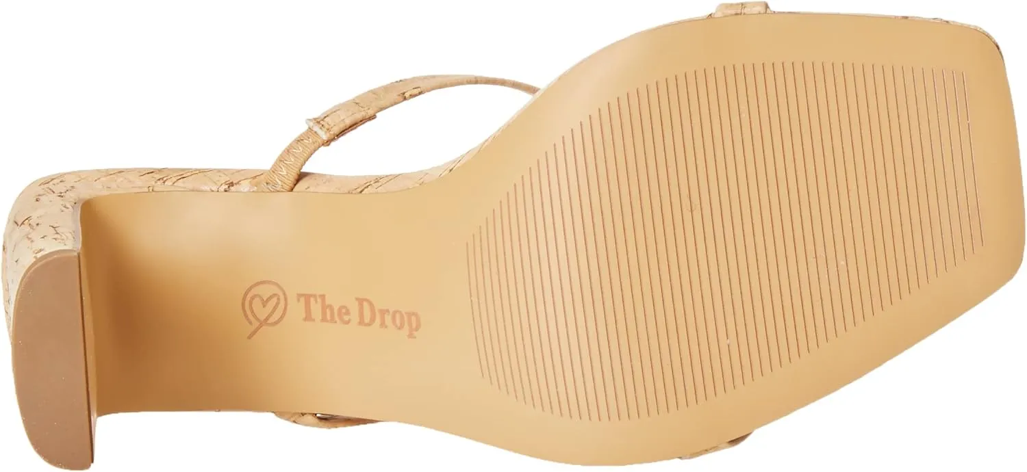 The Drop Women's Avery Square Toe Two Strap High Heeled Sandal
