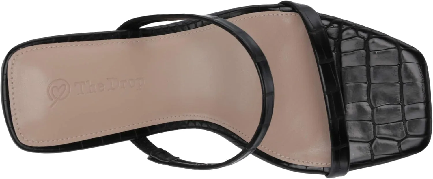 The Drop Women's Avery Square Toe Two Strap High Heeled Sandal