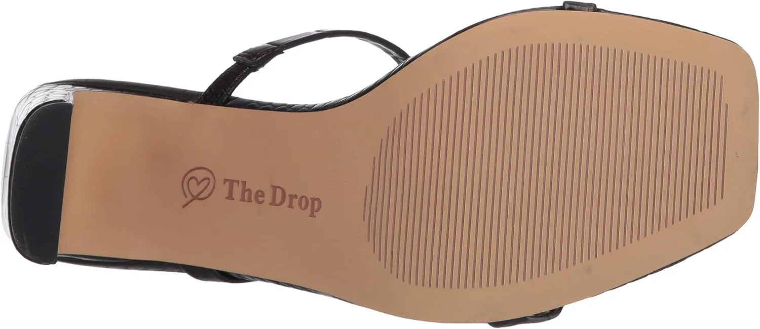 The Drop Women's Avery Square Toe Two Strap High Heeled Sandal
