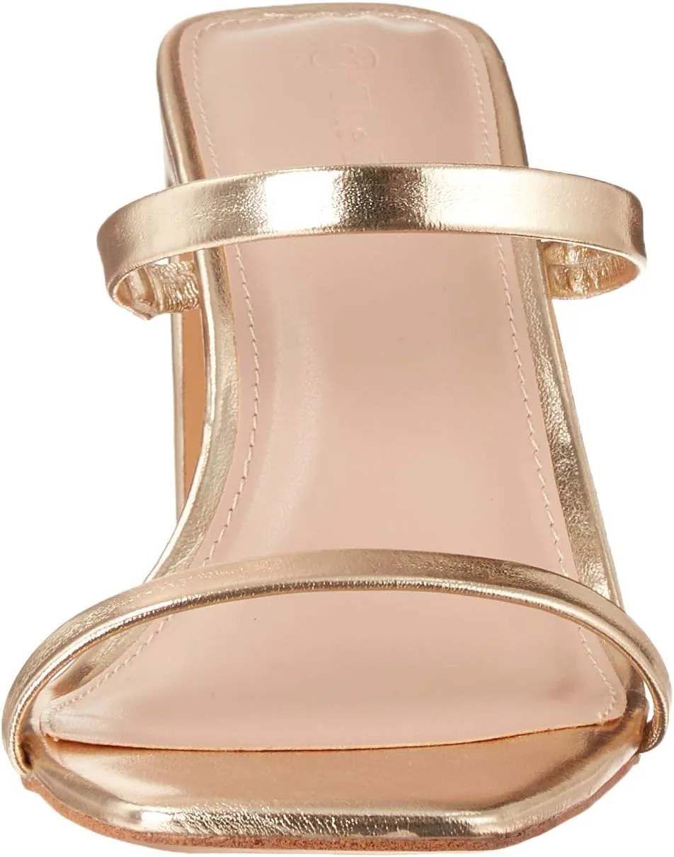The Drop Women's Avery Square Toe Two Strap High Heeled Sandal