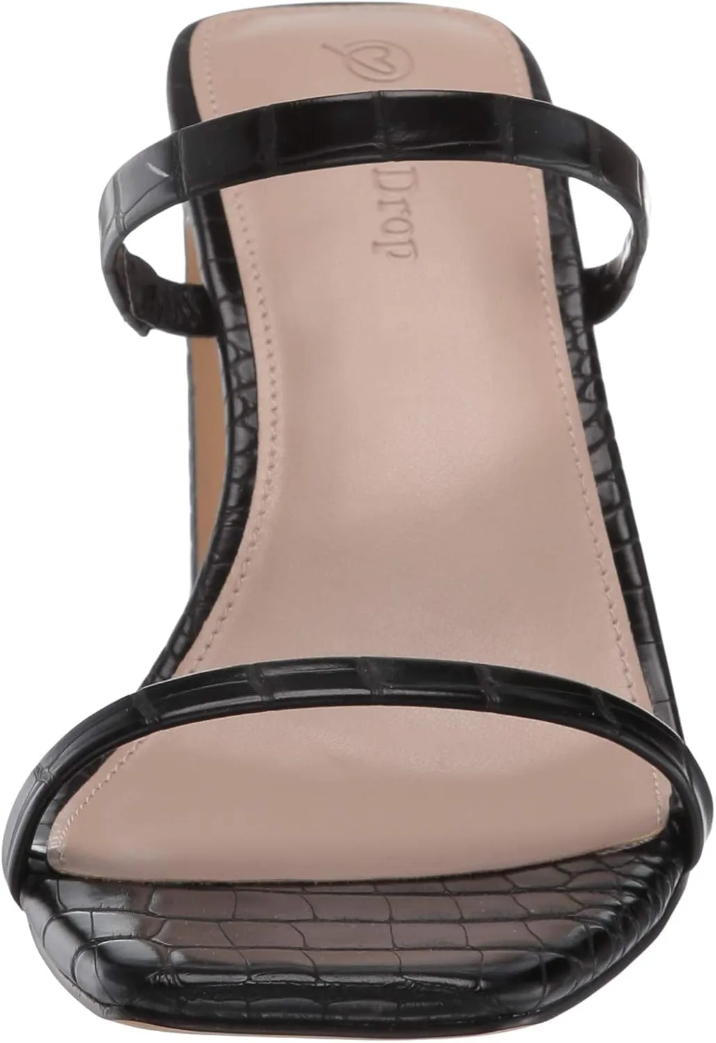The Drop Women's Avery Square Toe Two Strap High Heeled Sandal