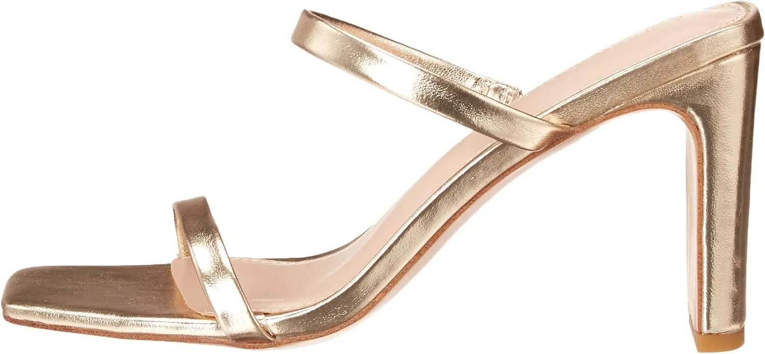 The Drop Women's Avery Square Toe Two Strap High Heeled Sandal