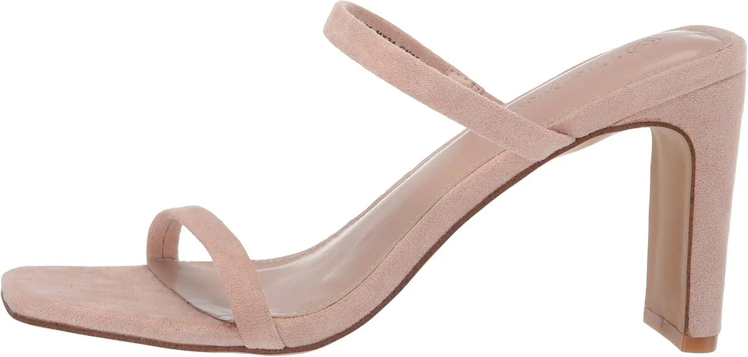 The Drop Women's Avery Square Toe Two Strap High Heeled Sandal