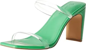 The Drop Women's Avery Square Toe Two Strap High Heeled Sandal