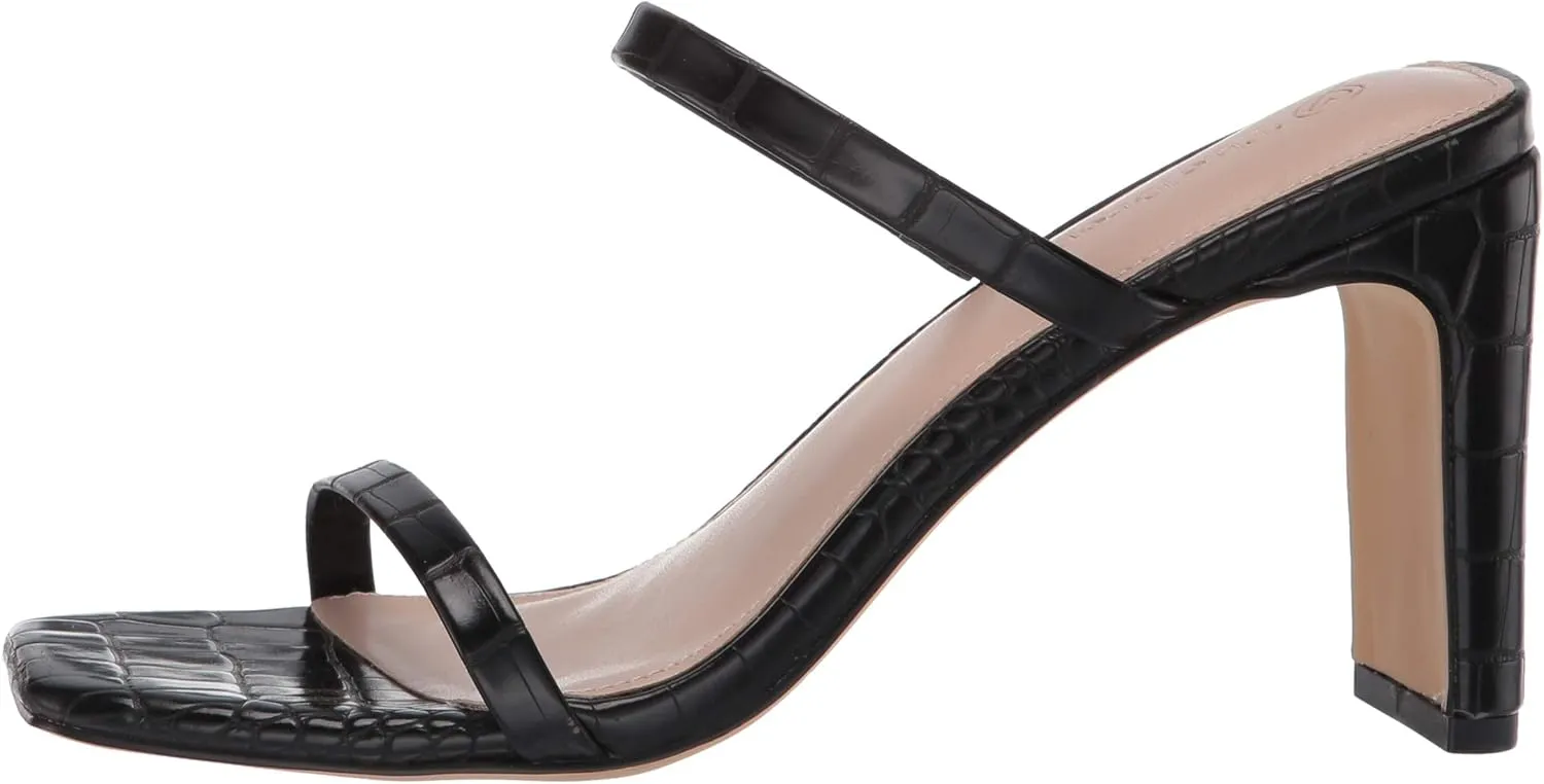 The Drop Women's Avery Square Toe Two Strap High Heeled Sandal
