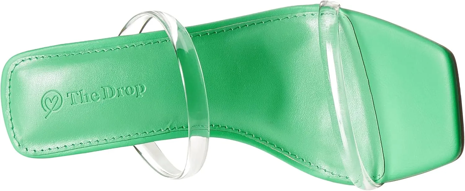 The Drop Women's Avery Square Toe Two Strap High Heeled Sandal