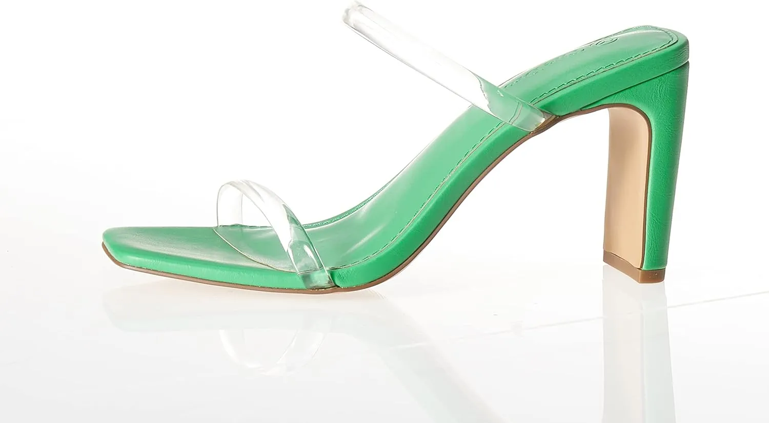 The Drop Women's Avery Square Toe Two Strap High Heeled Sandal