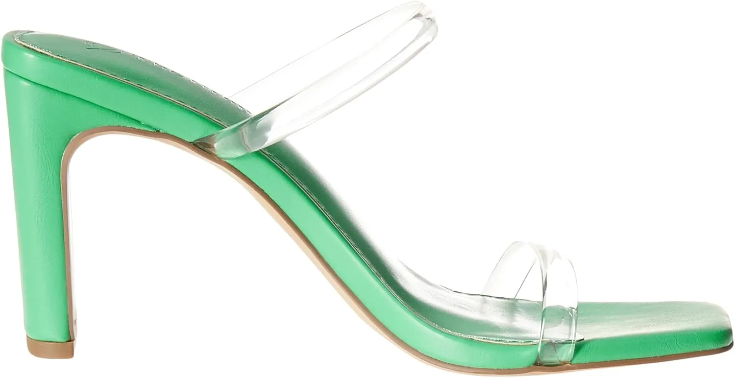 The Drop Women's Avery Square Toe Two Strap High Heeled Sandal
