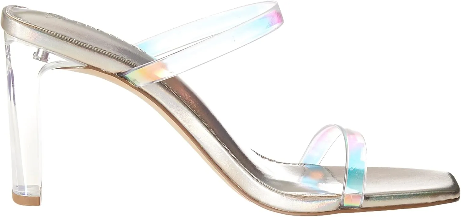 The Drop Women's Avery Square Toe Two Strap High Heeled Sandal