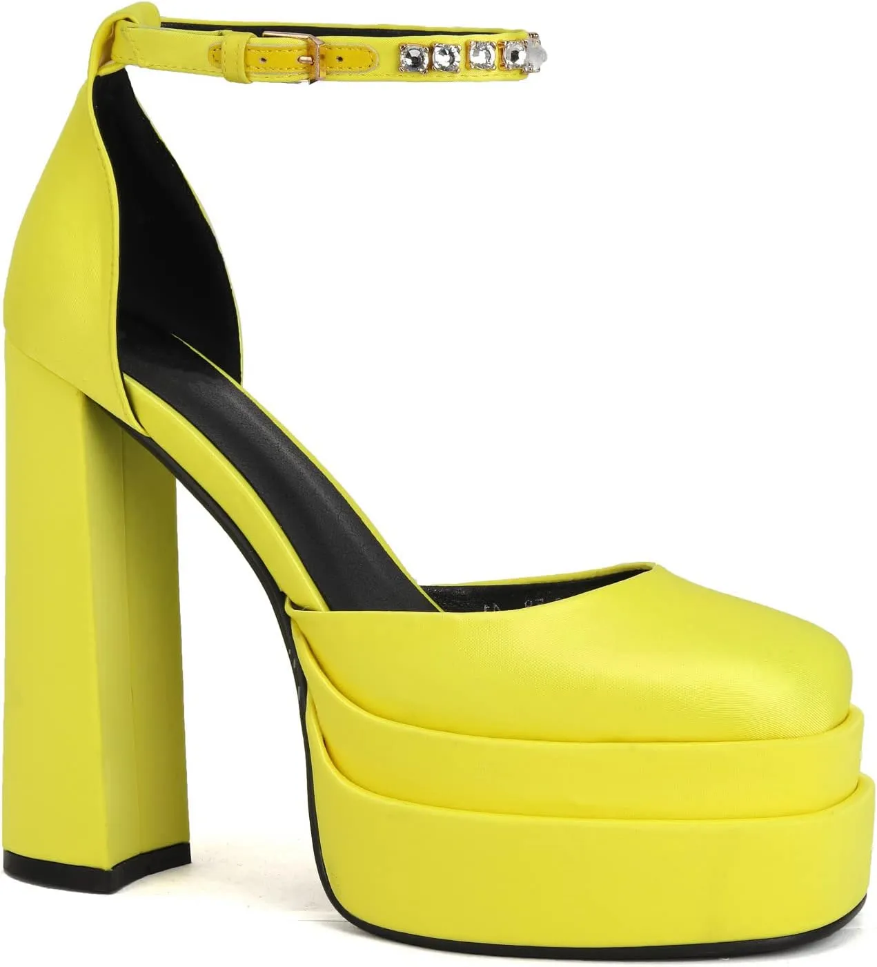 THESHY Womens Platform Chunky High Block Heels Ankle Strap Buckles Wedge Dress Pumps Fashion Shoes for Women