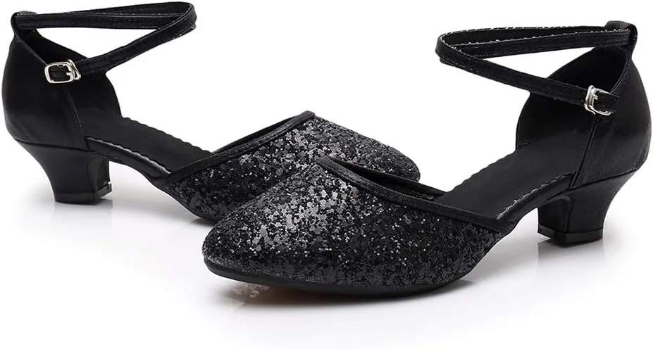 TINRYMX Womens Latin Dance Shoes Sequin Mesh Ballroom Salsa Tango Party Wedding Dance Shoes,Model-DY105
