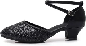 TINRYMX Womens Latin Dance Shoes Sequin Mesh Ballroom Salsa Tango Party Wedding Dance Shoes,Model-DY105