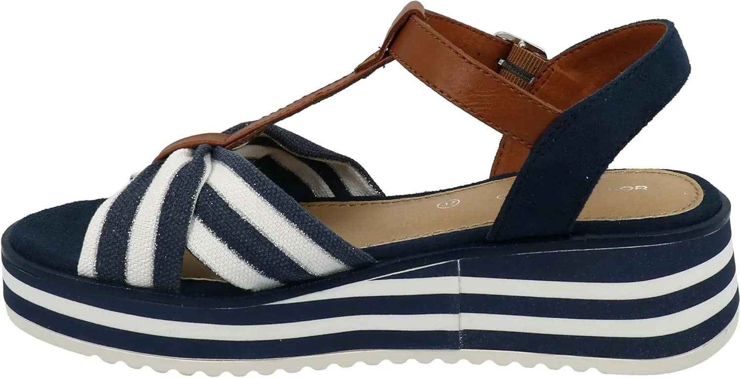 TOM TAILOR Women's T-Straps Wedge Sandal
