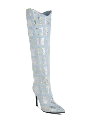 Twilight Checkered Sequin Boots