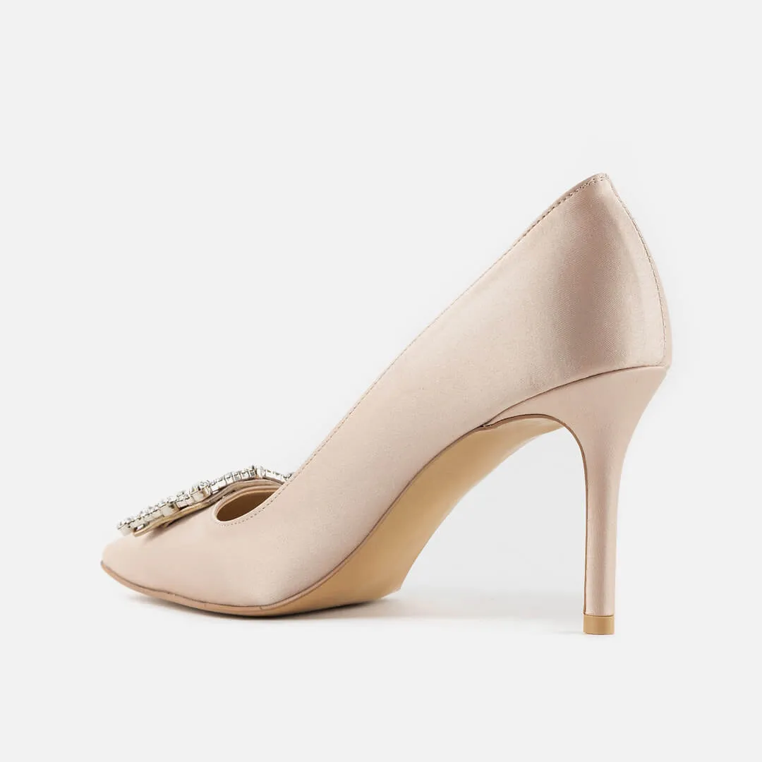 *UK size 1 - MOLLY  - beige, 8cm heels