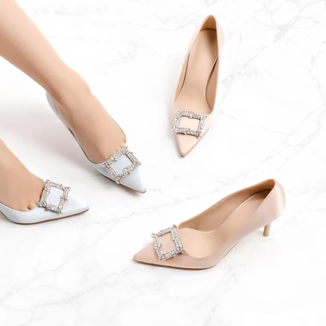 *UK size 1 - MOLLY  - beige, 8cm heels