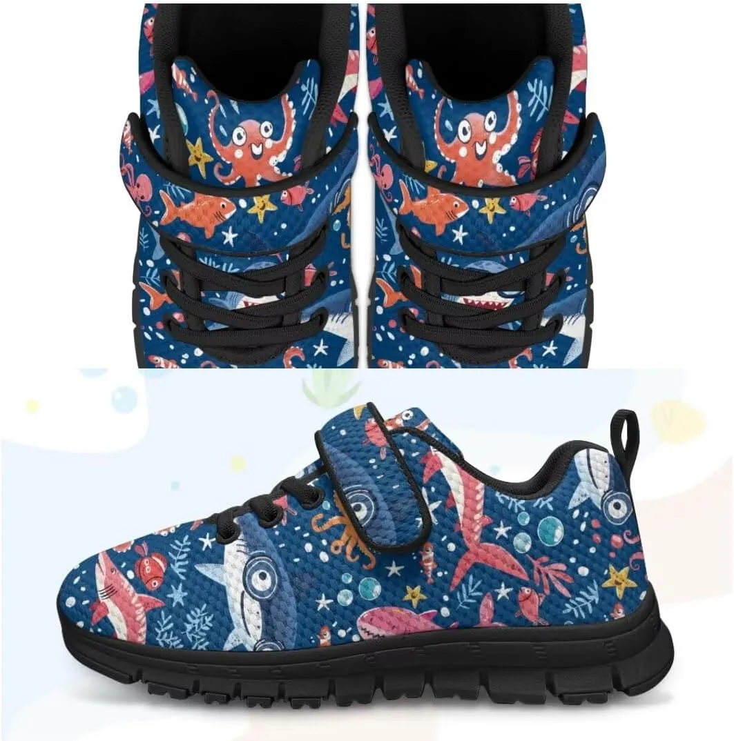 Unisex-Child Sneakers Hook and Loop Hiking Running Shoes with One Strap Toddler Lightweight Running Sneakers