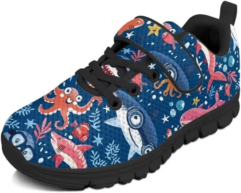 Unisex-Child Sneakers Hook and Loop Hiking Running Shoes with One Strap Toddler Lightweight Running Sneakers
