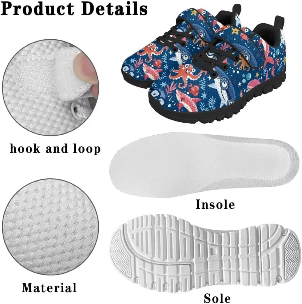 Unisex-Child Sneakers Hook and Loop Hiking Running Shoes with One Strap Toddler Lightweight Running Sneakers