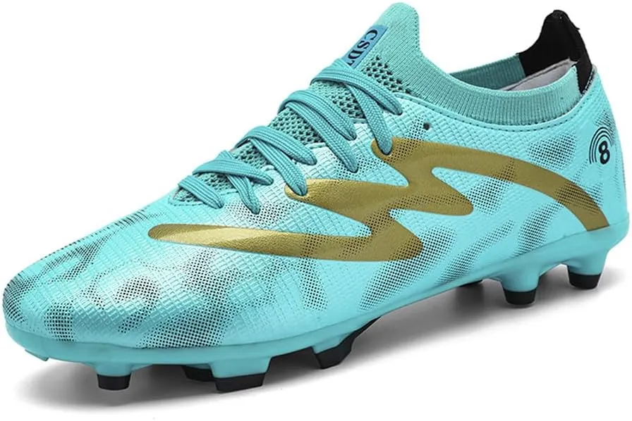 Unisex FG Cleats Training Athletic Non-Slip Long Studs High-Top Football Soccer Shoes for Youth