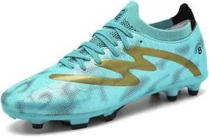 Unisex FG Cleats Training Athletic Non-Slip Long Studs High-Top Football Soccer Shoes for Youth
