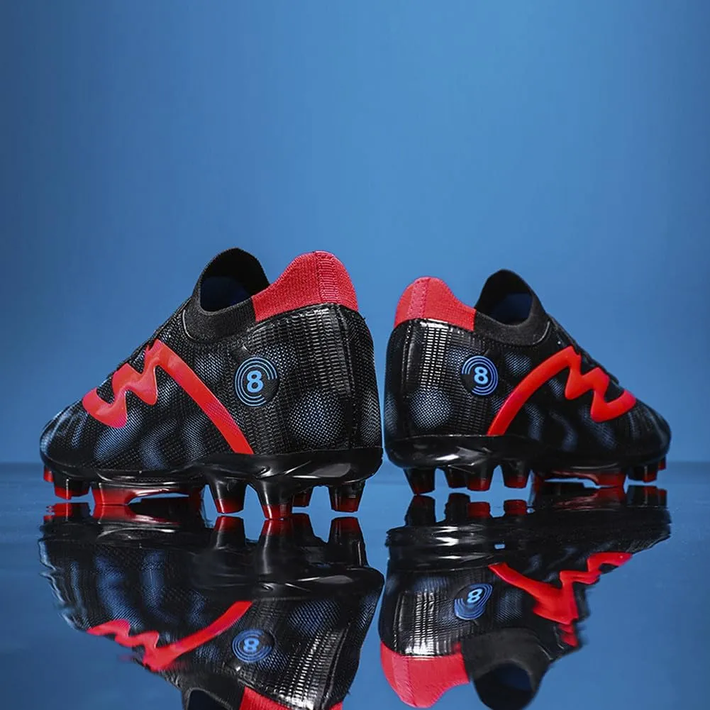 Unisex FG Cleats Training Athletic Non-Slip Long Studs High-Top Football Soccer Shoes for Youth