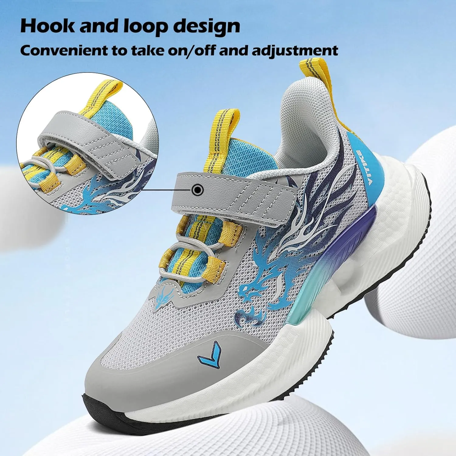 VITUOFLY Boys Sneakers Kids Running Shoes Girls Mesh Fitness Shoe Indoor Training Sneaker Lightweight Outdoor Sports Athletic Tennis Shoes for Little Kid/Big Kid