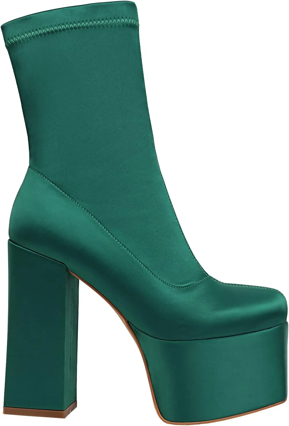 vivianly Women's Platform Ankle BootsHigh Chunky Heel Mid-Calf Boots