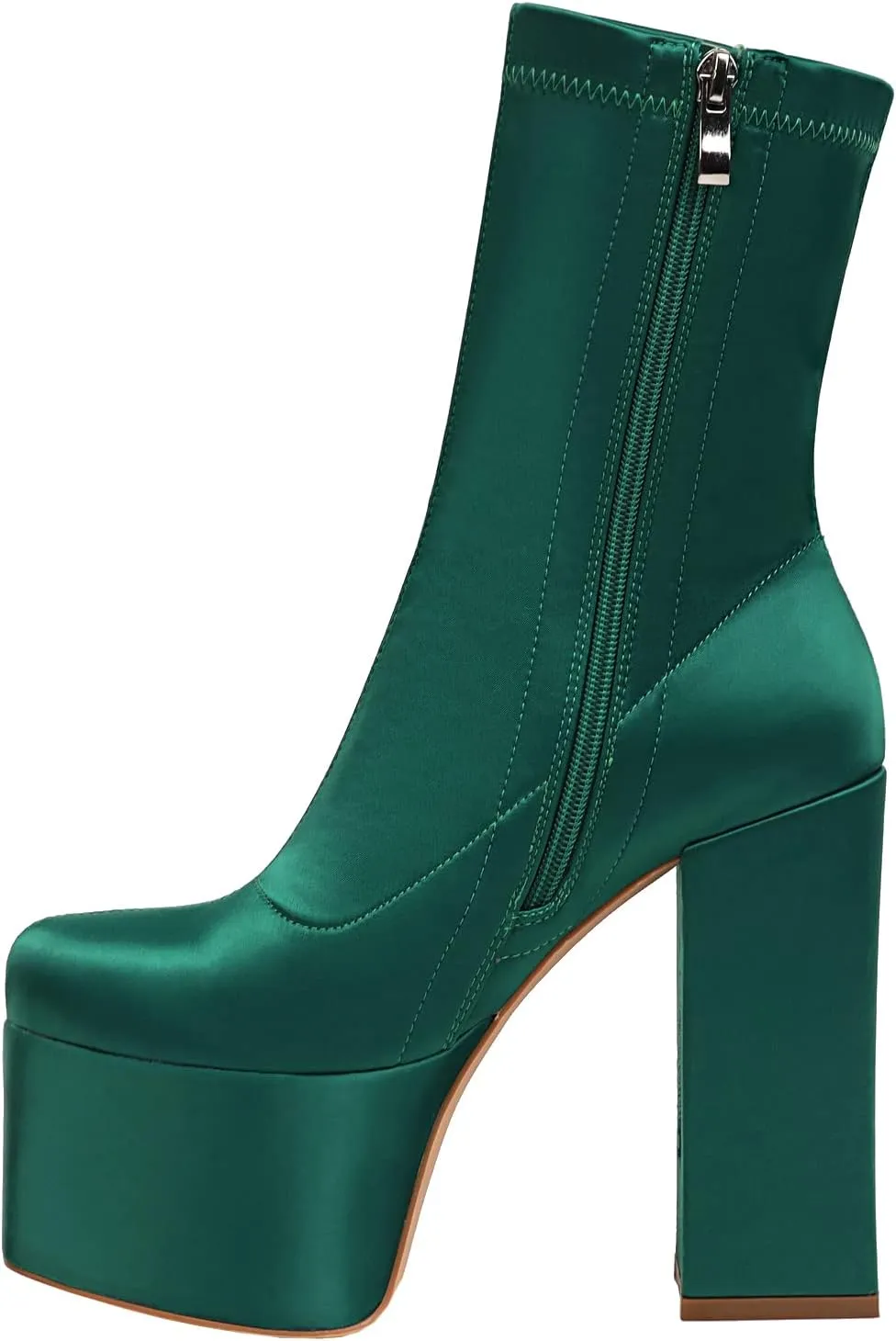 vivianly Women's Platform Ankle BootsHigh Chunky Heel Mid-Calf Boots