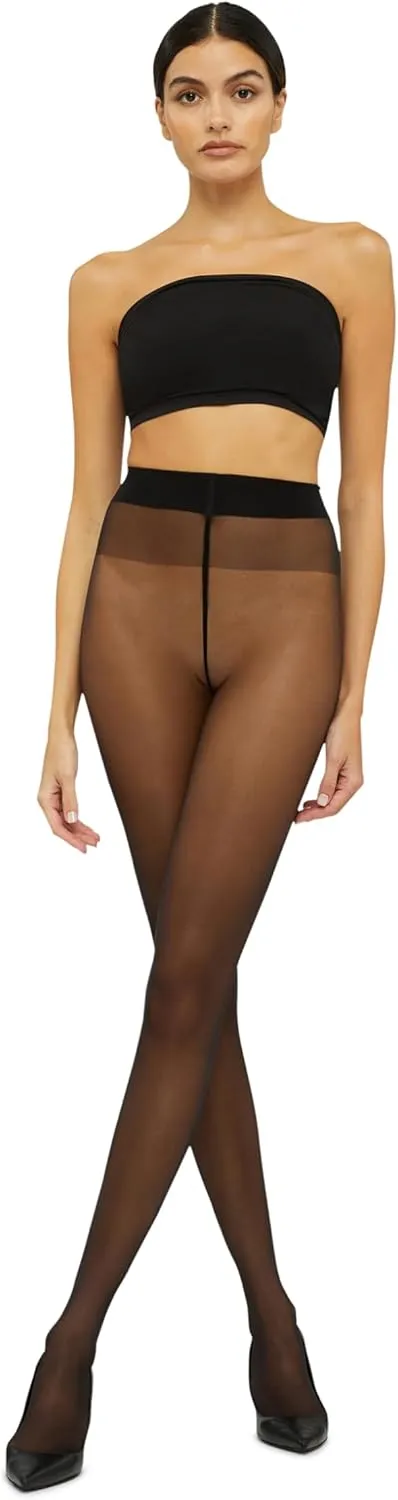 Wolford Satin Touch 20 Denier Tights For Women Soft Satin Feel Sheer Hosiery Extra-Wide Waistband Perfect for Any Occasion