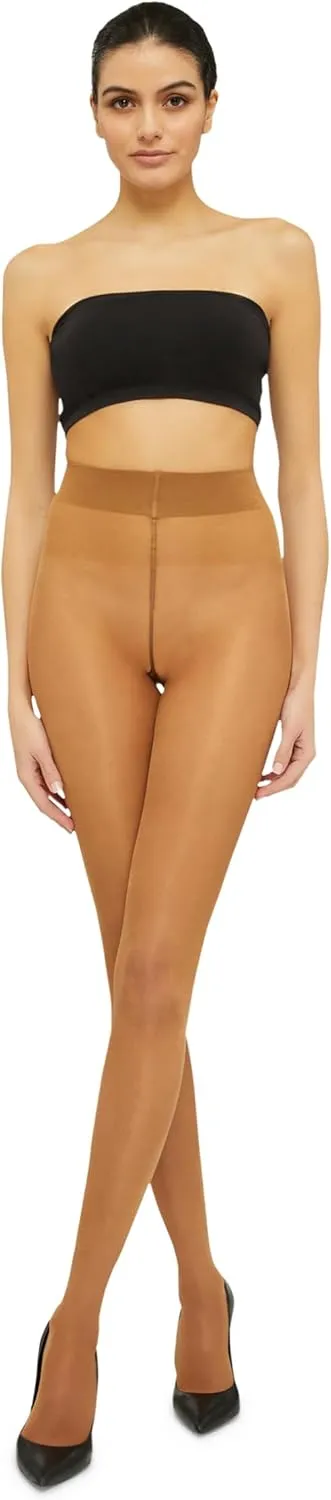 Wolford Satin Touch 20 Denier Tights For Women Soft Satin Feel Sheer Hosiery Extra-Wide Waistband Perfect for Any Occasion
