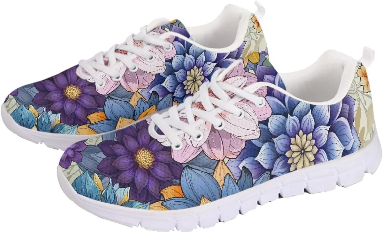 Women Athletic Walking Shoes Lace Up Lightweight Casual Running Shoes Sneaker Gym Travel