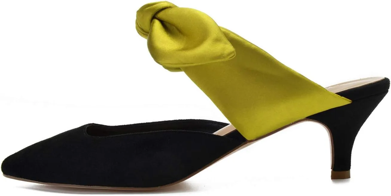 Women's 6cm Satin Elegant Heels with Silver PU Lining & Non-Slip Rubber Sole | Versatile Pointed-Toe Pumps for Wedding/Office/Party | 8  Color Options
