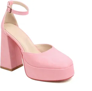 Women's D'Orsay Square Closed Toe Pumps Buckle Ankle Strap Comfort Chunky High Heels Office Concise Cosplay Work Casual Mary Jane Daily Wear Fashion Business Dress Shoes