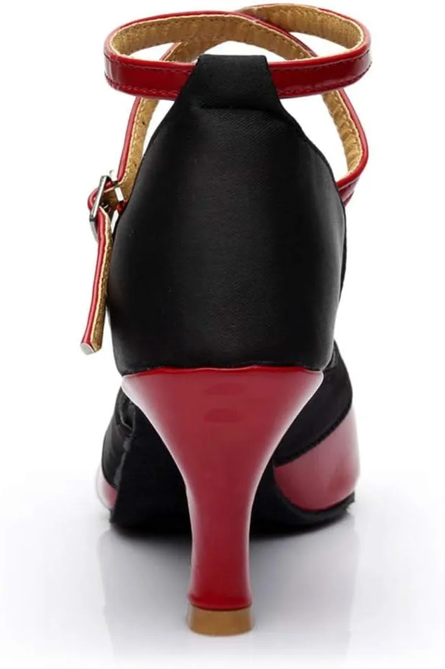 Womens Dress Sandals Open Toe Latin Dance Shoes Tango Performance Shoes Chunky Heels Professional Dance Shoe