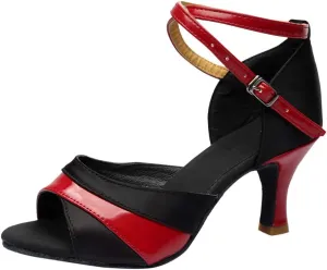Womens Dress Sandals Open Toe Latin Dance Shoes Tango Performance Shoes Chunky Heels Professional Dance Shoe