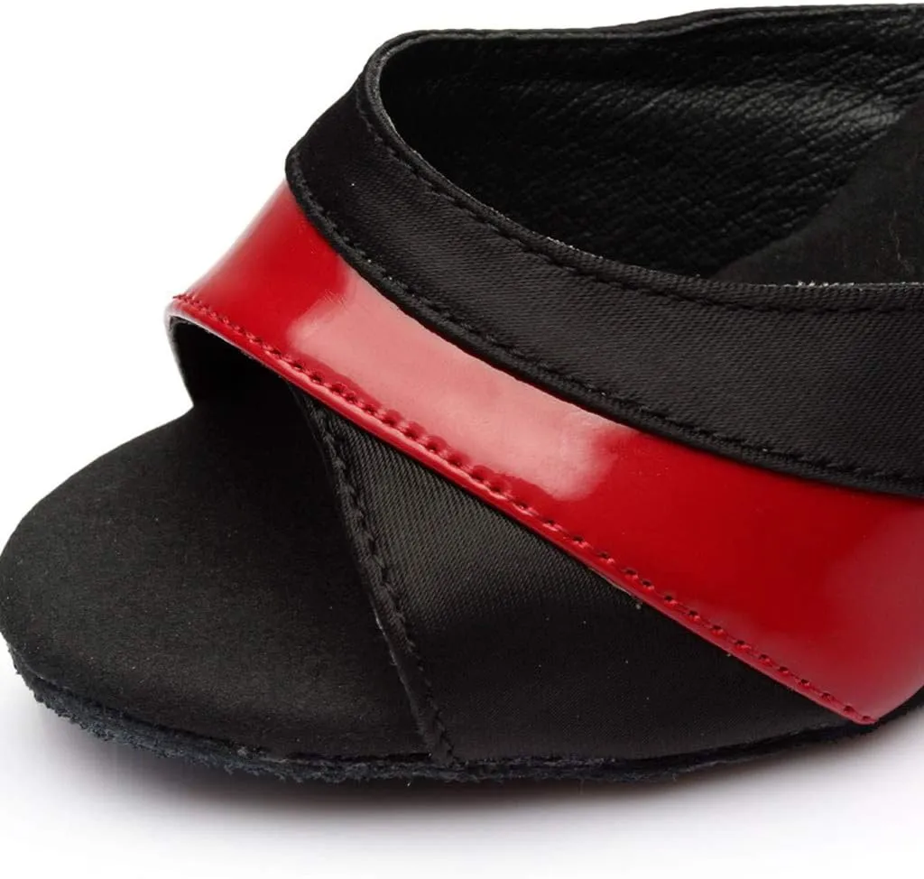 Womens Dress Sandals Open Toe Latin Dance Shoes Tango Performance Shoes Chunky Heels Professional Dance Shoe
