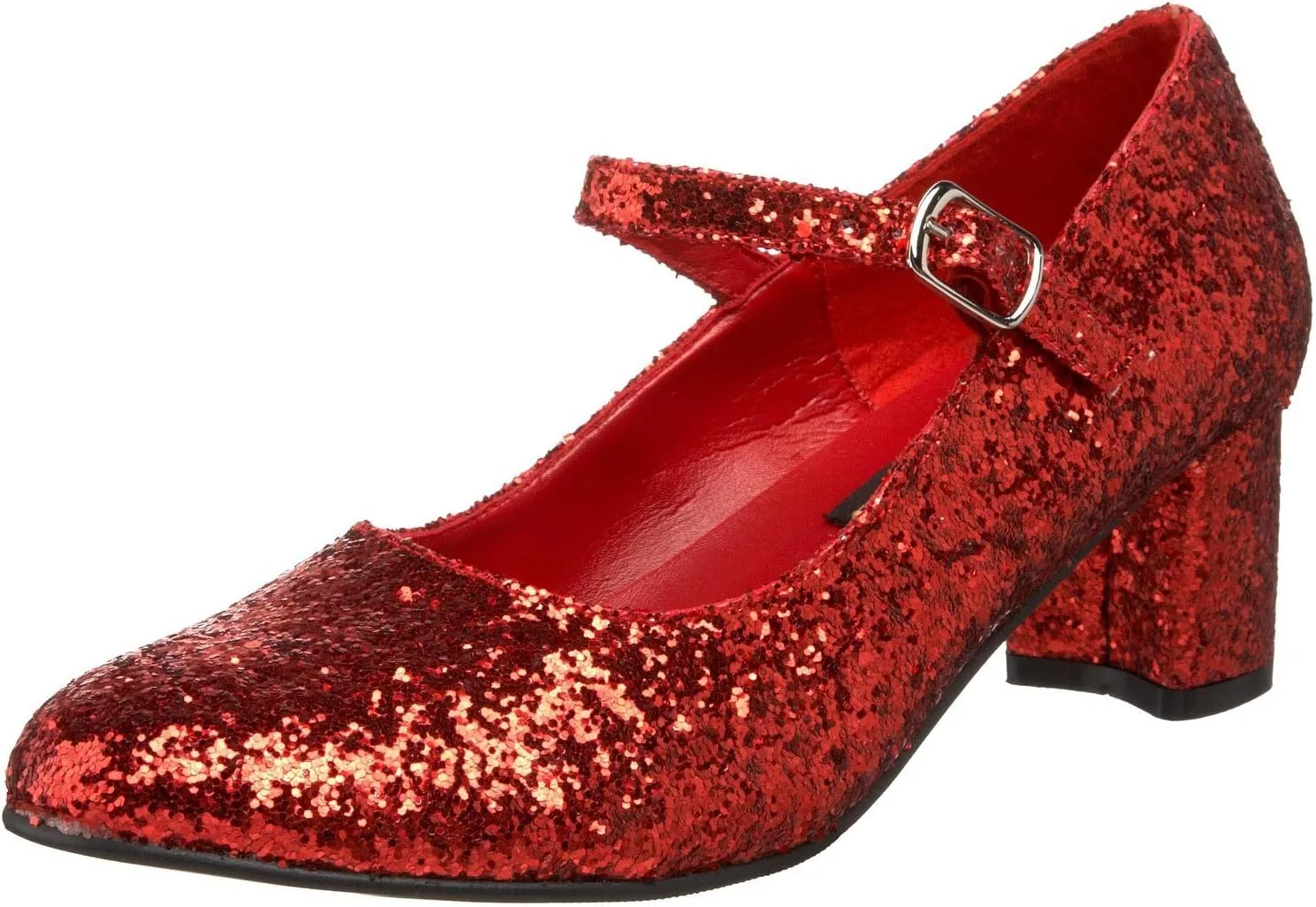 Womens Halloween Mary Jane Red Sequin Shoes
